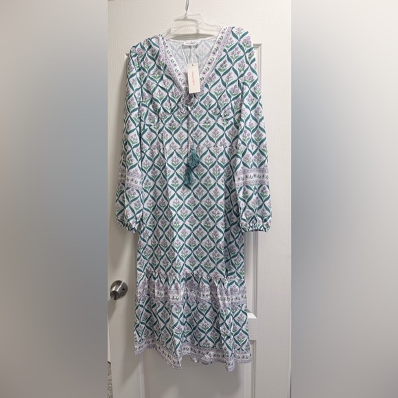 Sunny Spirit Floral Patterned Maxi Dress with Tassels large NWT - Picture 7 of 8